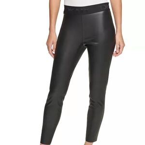 DKNY Black Faux Leather Leggings